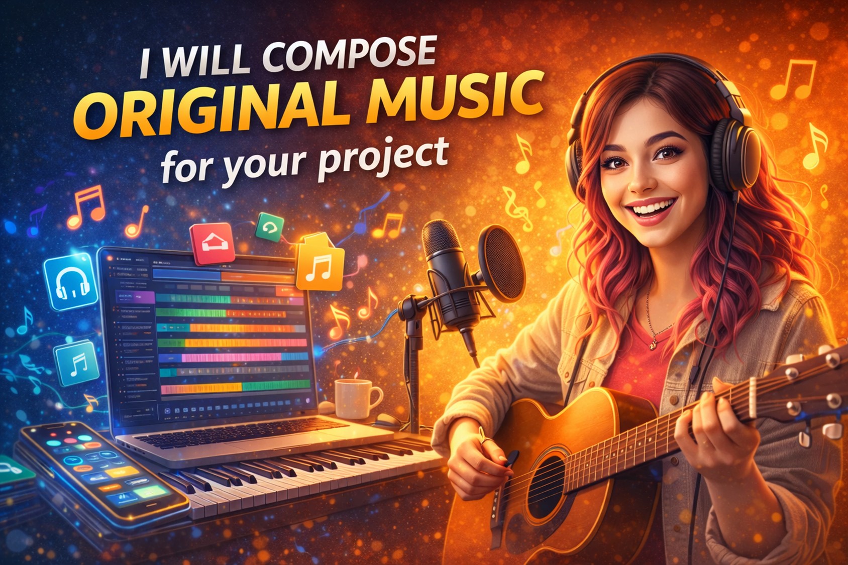I will compose original music for your project (custom track for video, game, ads, intro)