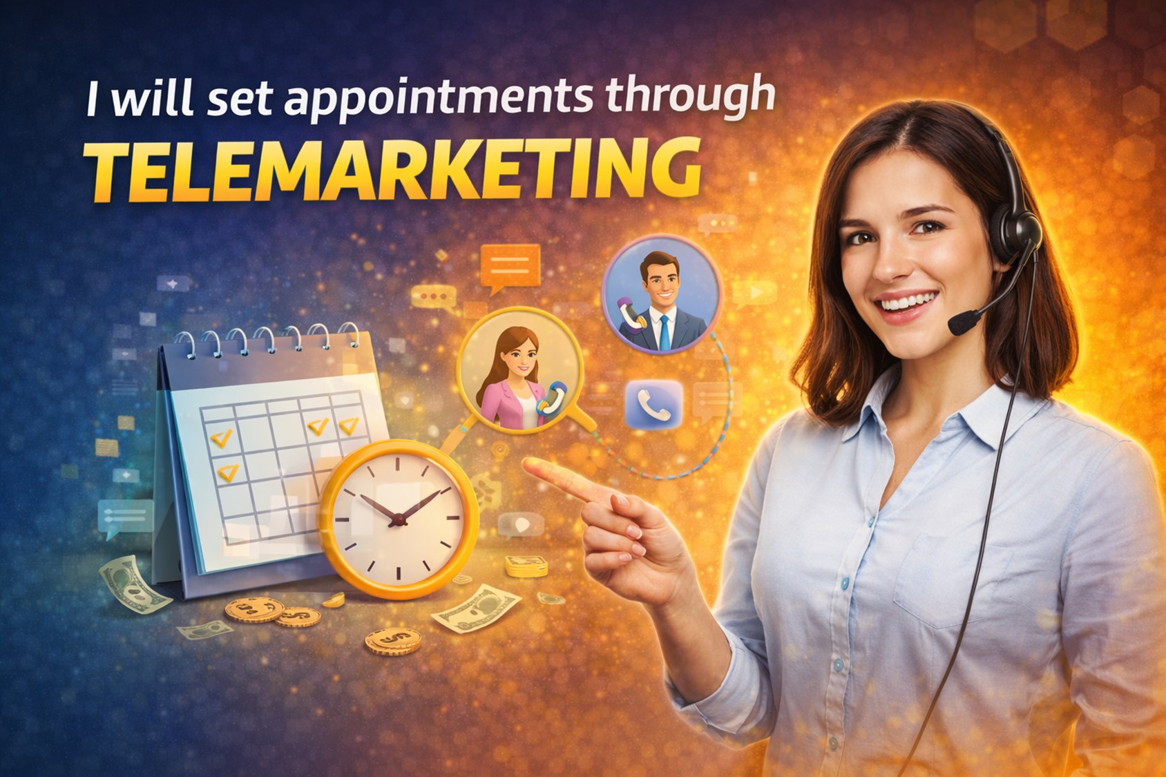 I will set appointments through telemarketing (lead qualification + calendar booking)